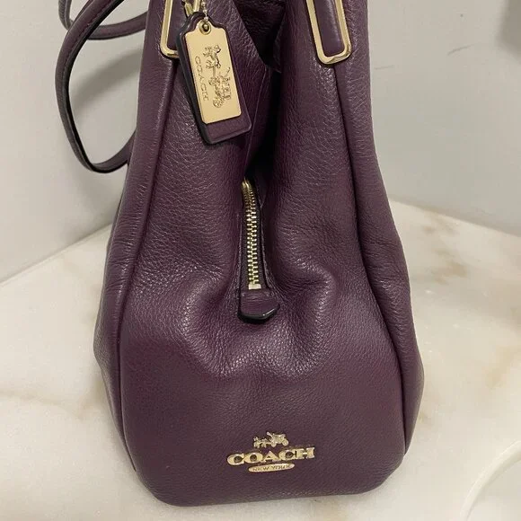 VGUC Coach Madison Phoebe Plum Leather Triple Compartment Shoulder Bag - Picture 3 of 15